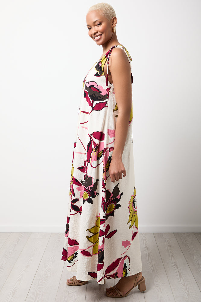 Floral Print V-Neck Maxi Dress (1)