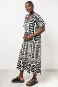Monochrome Geometric Print Tunic Dress (1)