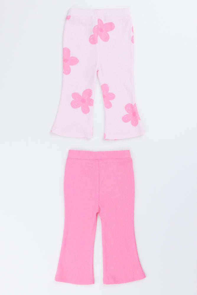 2 Pack Floral Flare Legging (2)