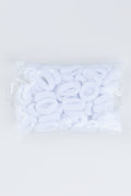 50 Pack Mini White Hair Rings
