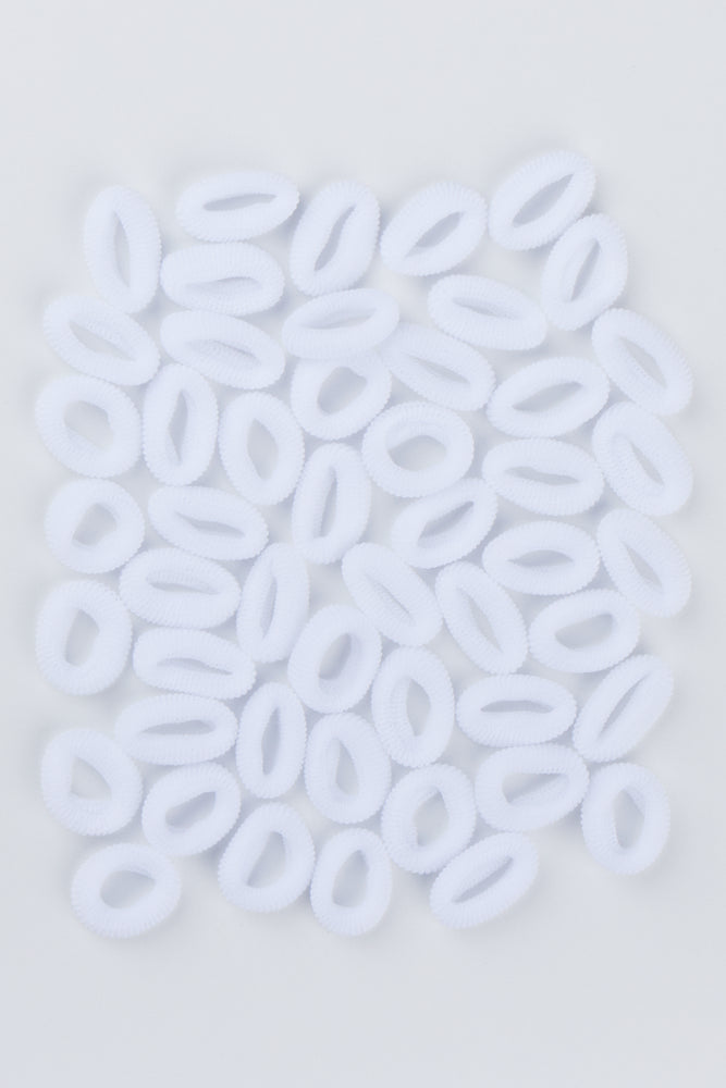 50 Pack Mini White Hair Rings (1)