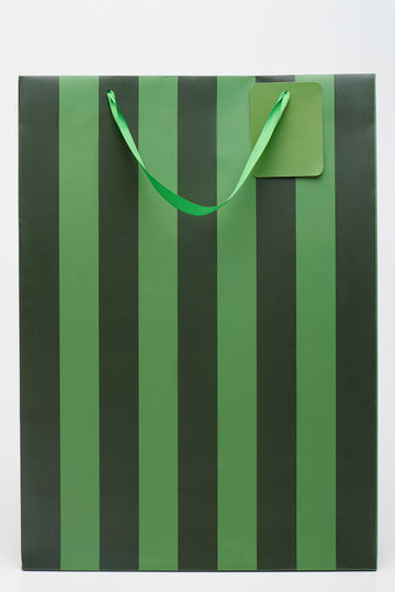 Large Forest Green Stripe Gift Bag