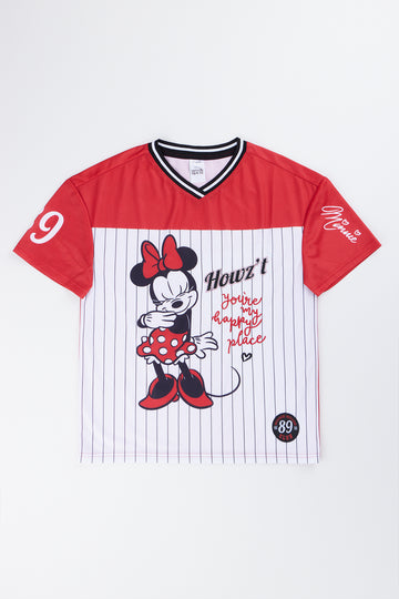 Minnie Mouse Striped Sports T-Shirt