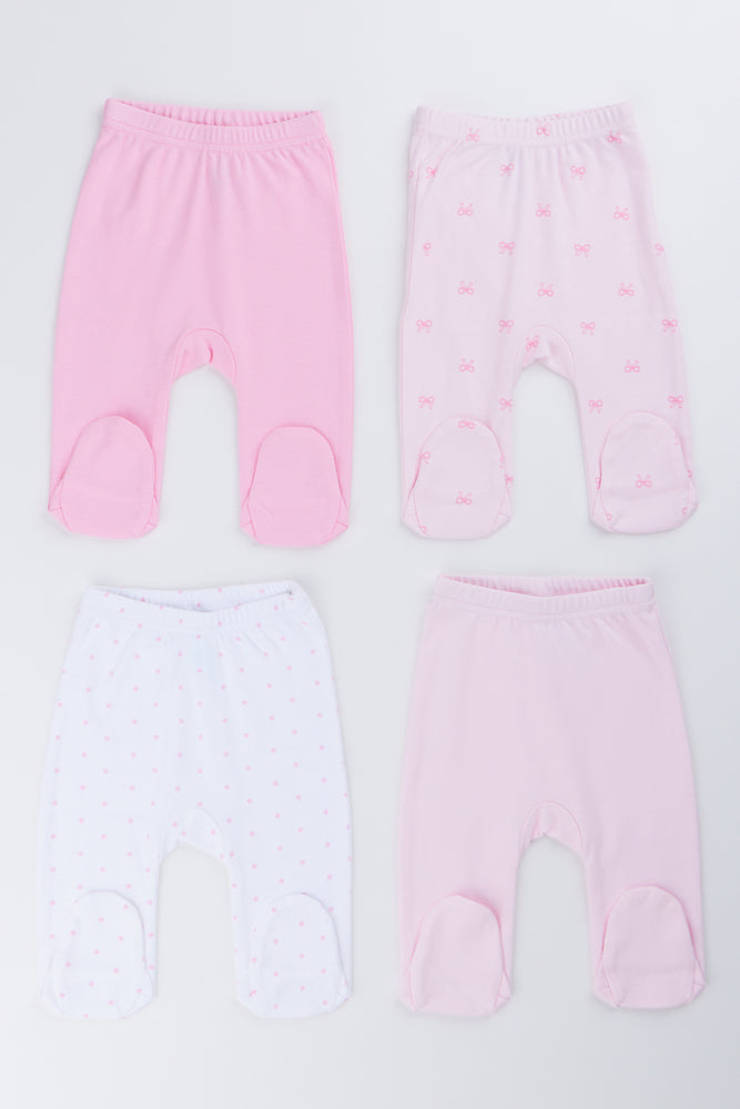 4 Pack Pink Bow Legginettes