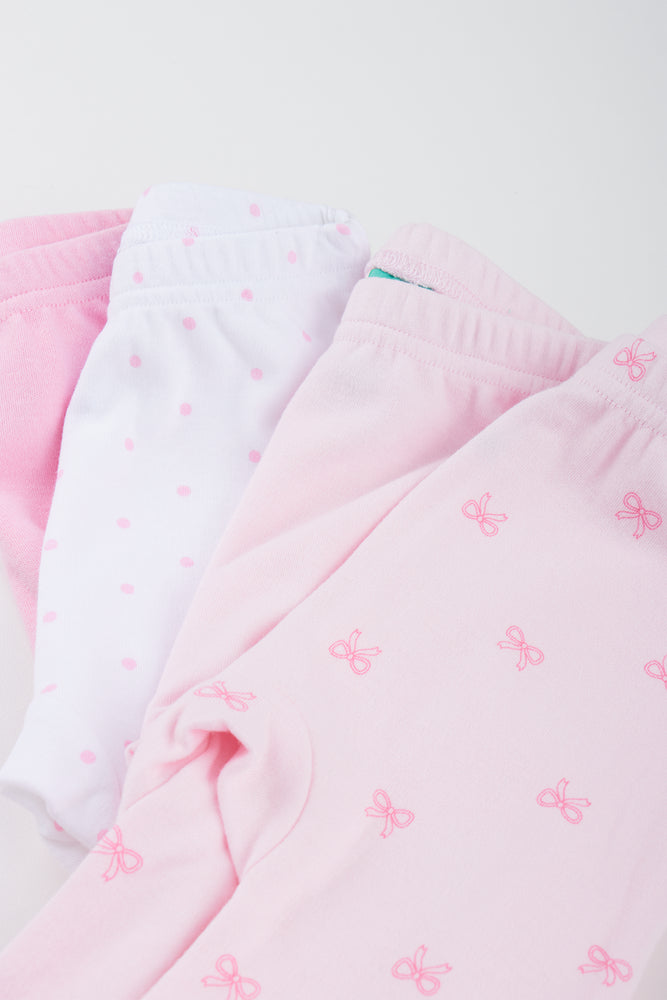 4 Pack Pink Bow Legginettes (1)