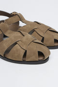 Beige Suede Cage Mule (2)