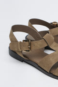 Beige Suede Cage Mule (3)