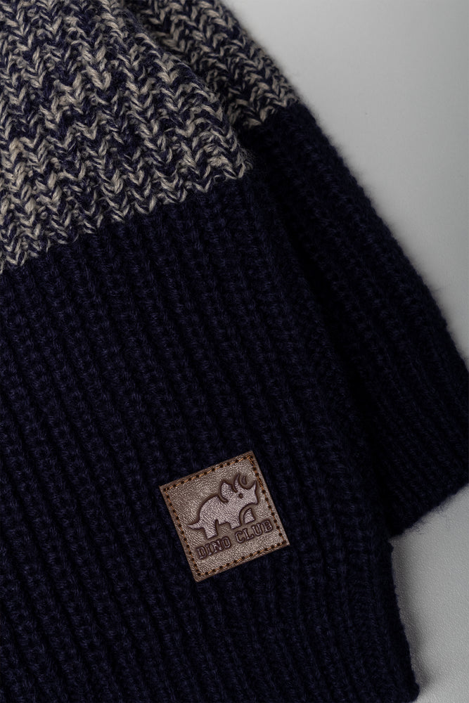 Colourblock Knitwear Navy & Beige (1)