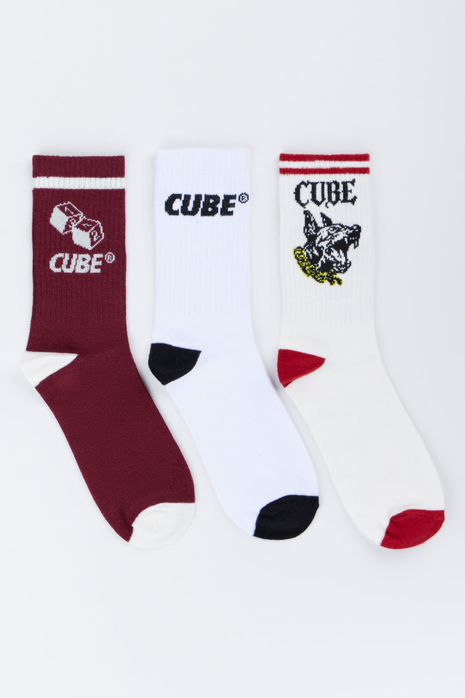 3 Pack Assorted Graphic Socks