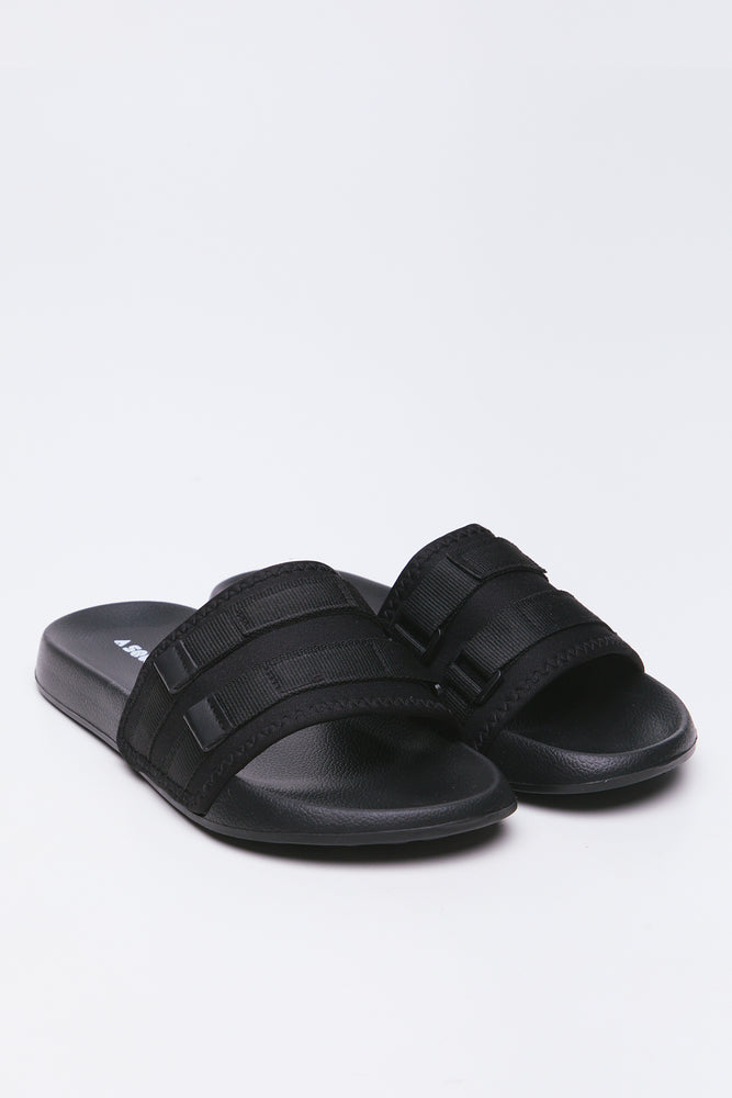 Black Versatile Sporty Fashion Slides