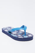 Blue Ocean Print Kids Flip Flops (1)