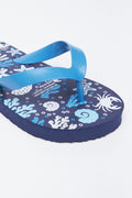 Blue Ocean Print Kids Flip Flops (3)