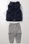 3 Piece Gillet & Trackpants Set Navy
