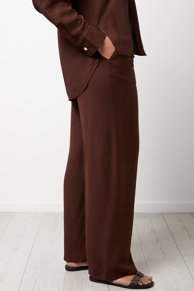 Brown Relaxed Viscose Pants (1)