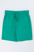 Green Poplin Shorts