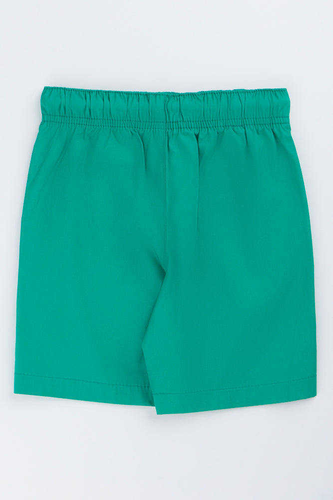 Green Poplin Shorts (2)