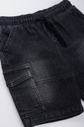 Black Denim Cargo Shorts (1)