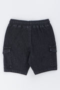 Black Denim Cargo Shorts (2)