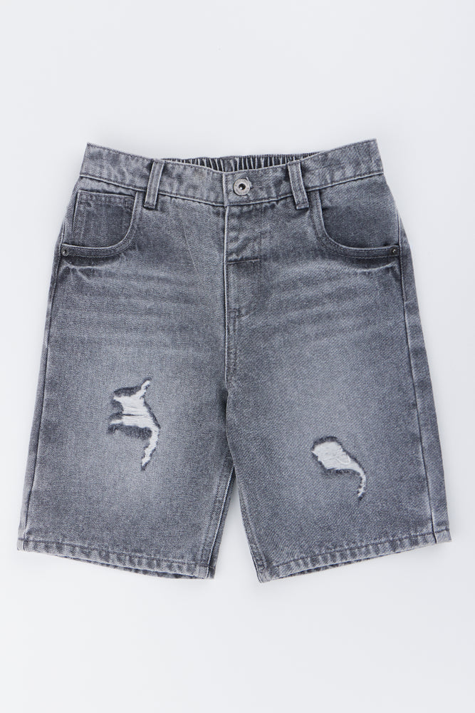 Grey Denim Shorts