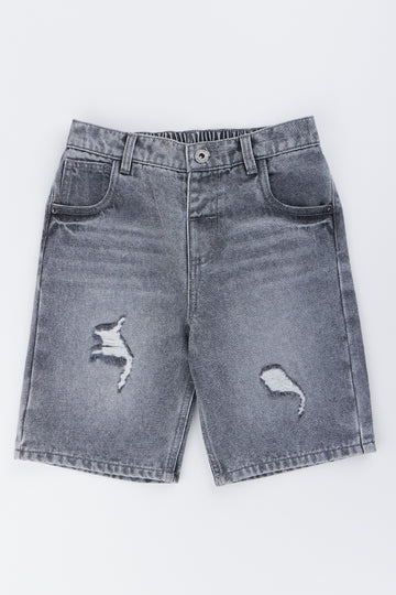 Grey Denim Shorts
