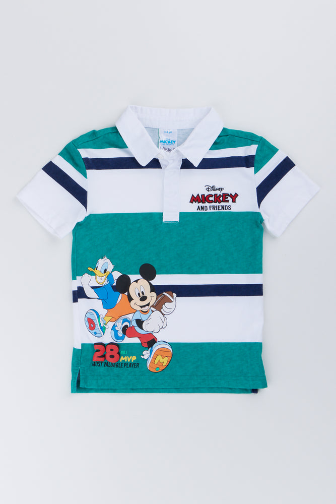 Green Mickey Mouse Stripe Golfer