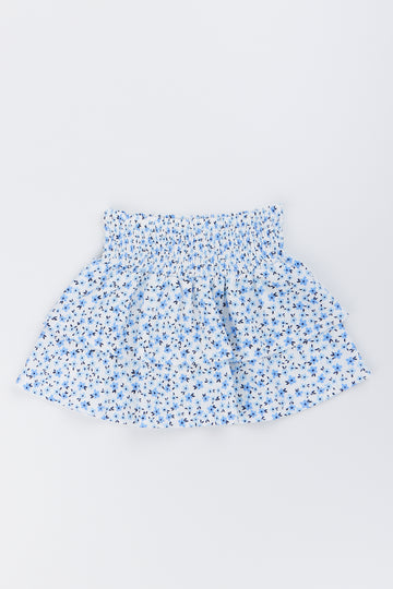 Blue Ditsy Floral Skirt