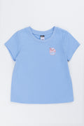 Blue Cupcake Embroidered T-Shirt
