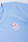 Blue Cupcake Embroidered T-Shirt (1)