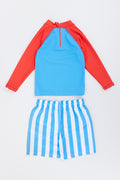 Blue Surf Rash Shorts & Vest Set (2)