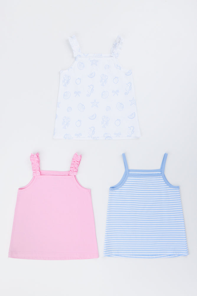 3 Pack Seahorse Print Vest (2)