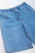 Light Blue Denim Pull On Shorts (1)