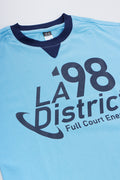 Blue Short Sleeve Graphic T-Shirt (1)