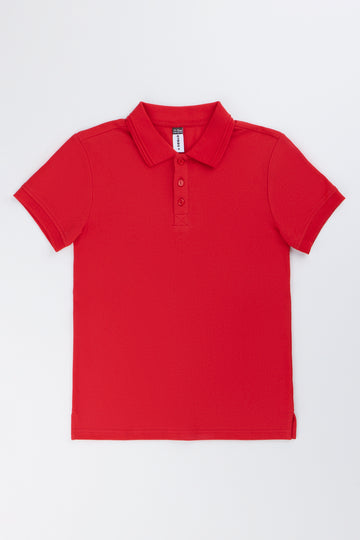 Red Short Sleeve Cotton Golfer