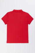 Red Short Sleeve Cotton Golfer (2)