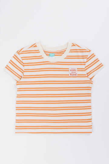 Striped Always Kind Badge T-Shirt