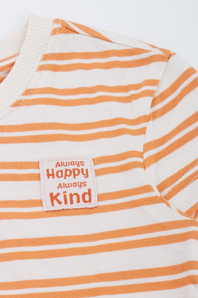 Striped Always Kind Badge T-Shirt (1)