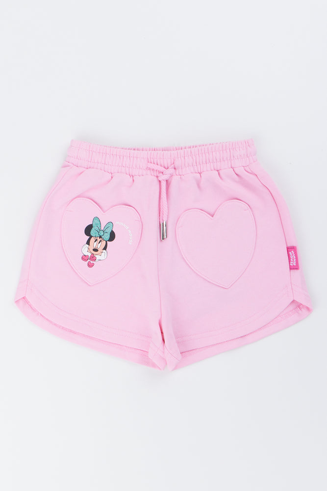 Pink Minnie Mouse Heart Shorts