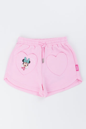 Pink Minnie Mouse Heart Shorts