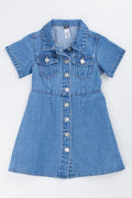 Mid Wash Denim Shirt Dress