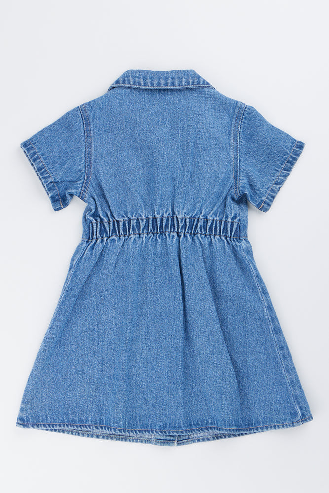 Mid Wash Denim Shirt Dress (2)