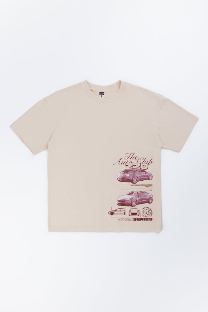 Natural Car Print Short Sleeve T-Shirt