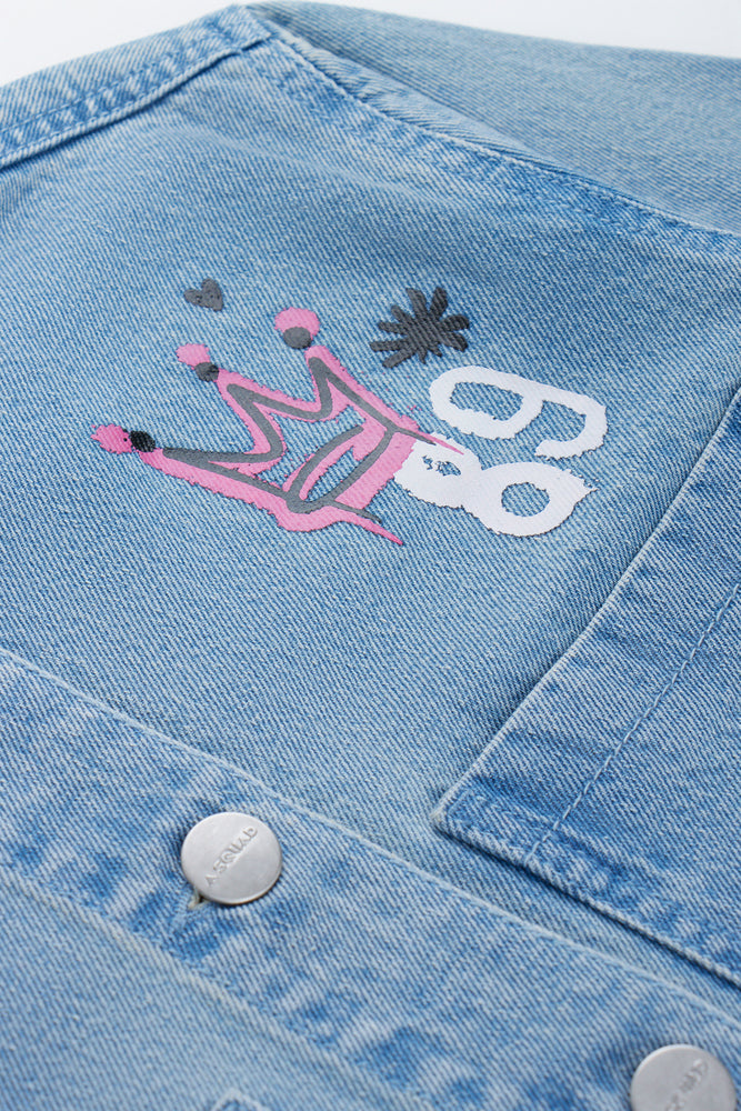 Printed Mid Blue Denim Jacket (1)