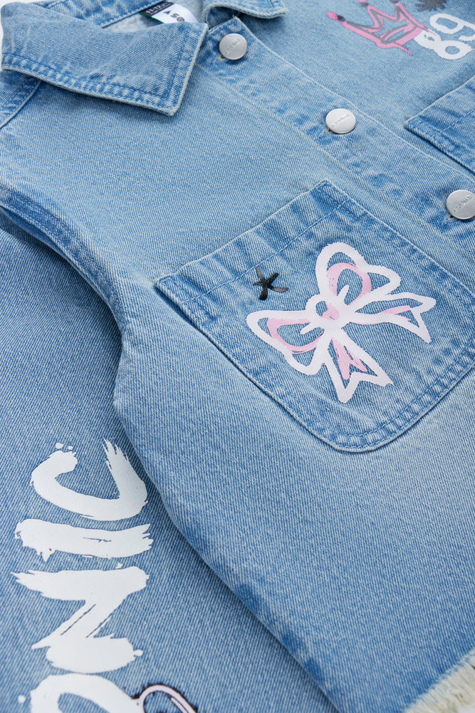 Printed Mid Blue Denim Jacket (2)