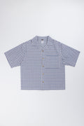 Blue Checkered Boxy Short Sleeve Shirt