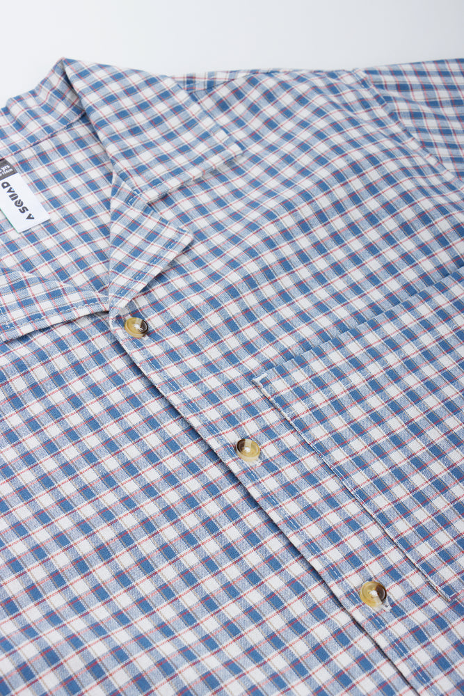 Blue Checkered Boxy Short Sleeve Shirt (1)