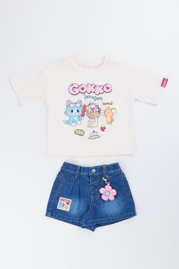 Tom and Jerry Denim Shorts Set