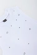 White Embellished Sleeveless Vest (1)