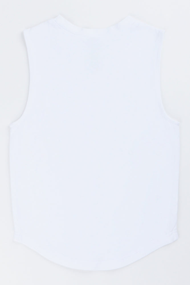 White Embellished Sleeveless Vest (2)