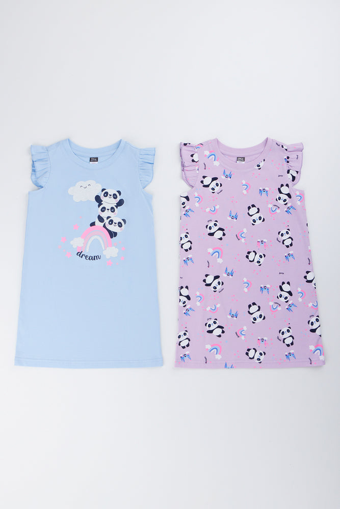 2 Pack Panda Print Sleepshirt