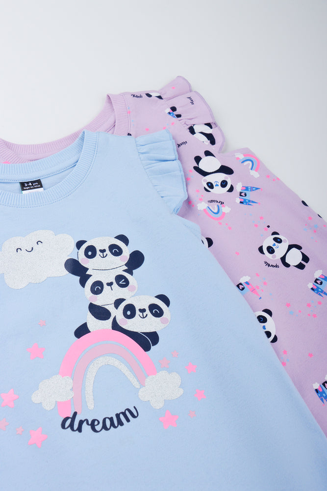 2 Pack Panda Print Sleepshirt (1)